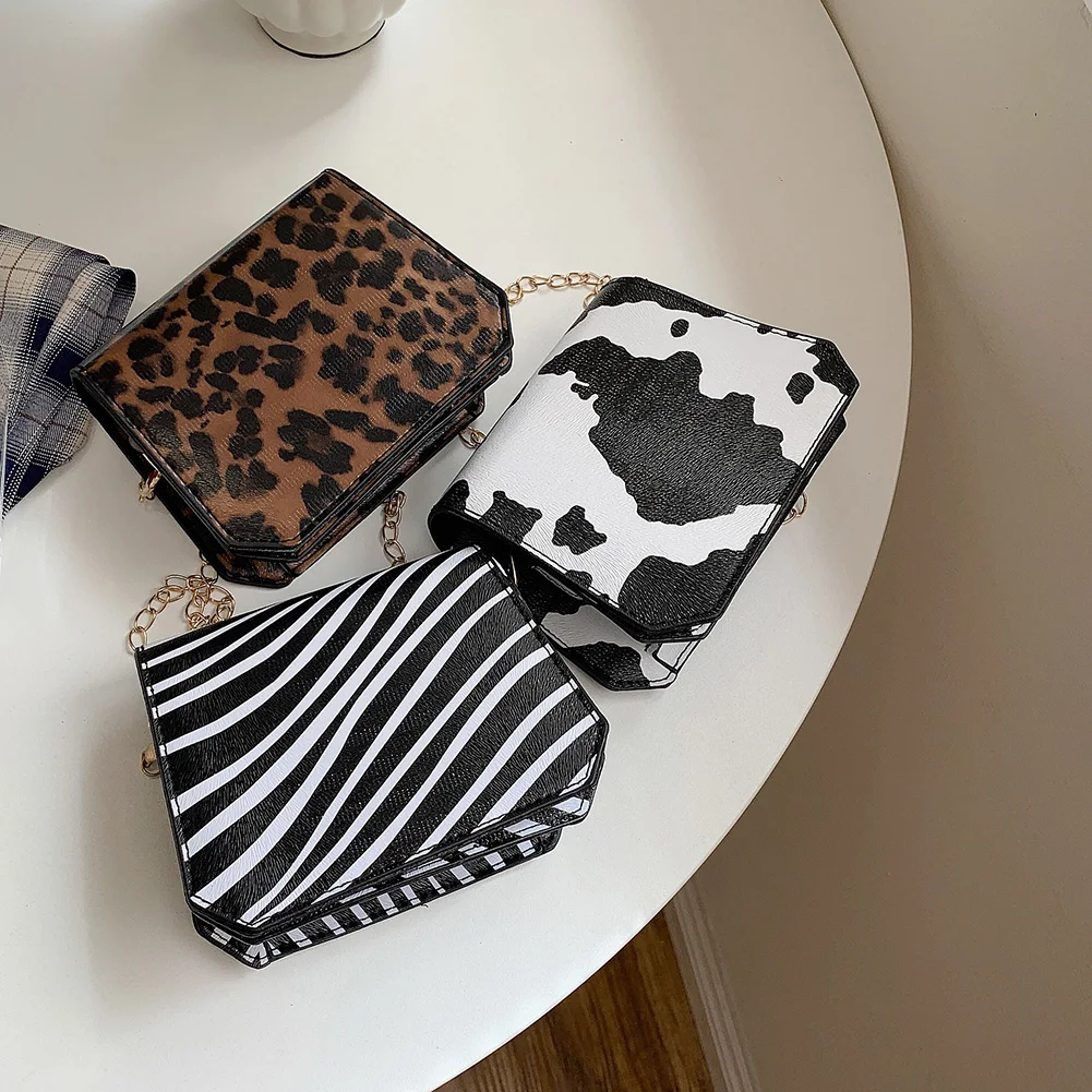 

Fashion Women Animal Pattern PU Leather Shoulder Messenger Bag Vintage Female Chain Cosmetic Bag Shopper Small Purse and Handbag