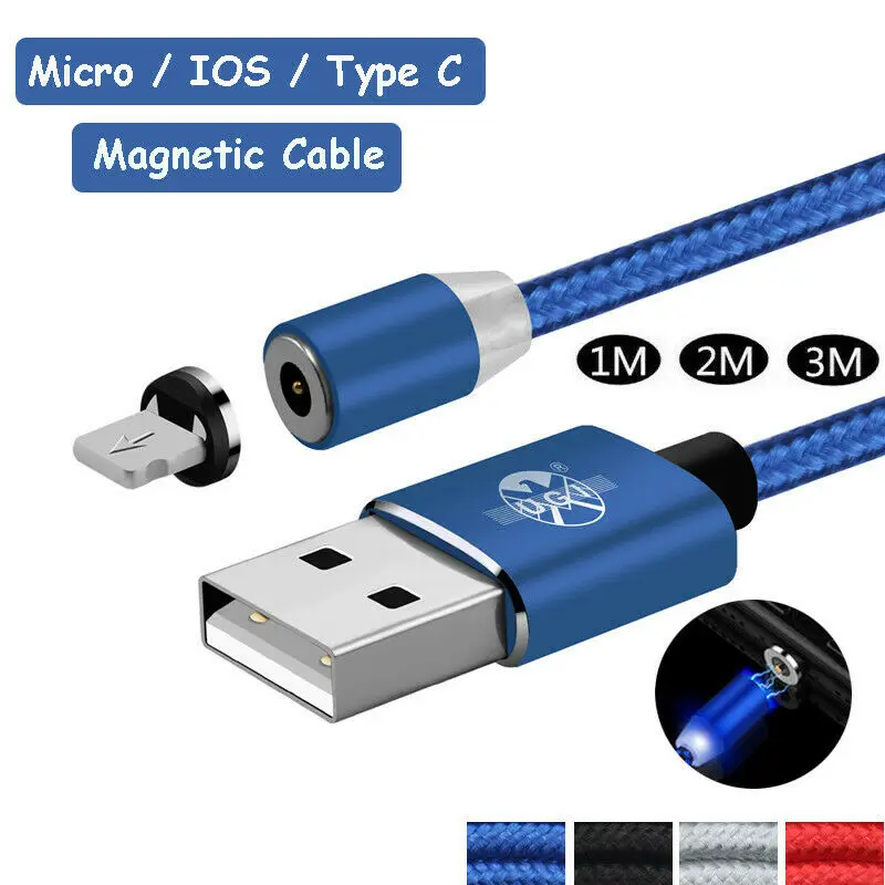 UGI 2.4A Магнитный USB кабель для быстрой зарядки Micro IOS type C 1 м 2 3 мобильного телефона