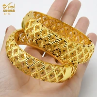 aniid 24k dubai plated bangles bracelet for women african indian gold bangle jewellery luxury arabic female jewelry wedding gift