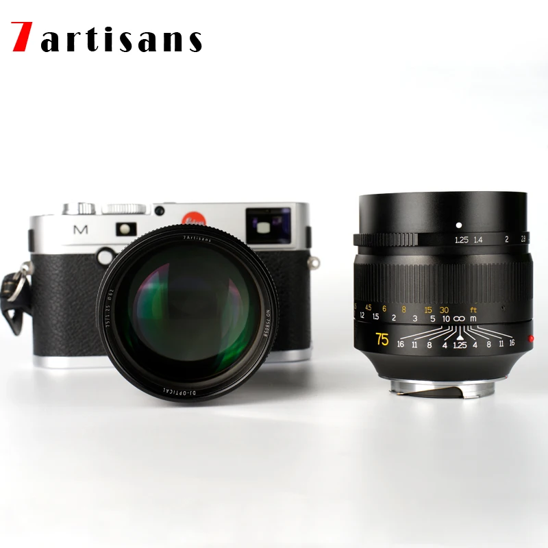 Портретная линза 7artisans F1.25 75 мм объектив Leica M-mount для камеры M240 M3 M5 M6 M7 M8 M9 M9P M10