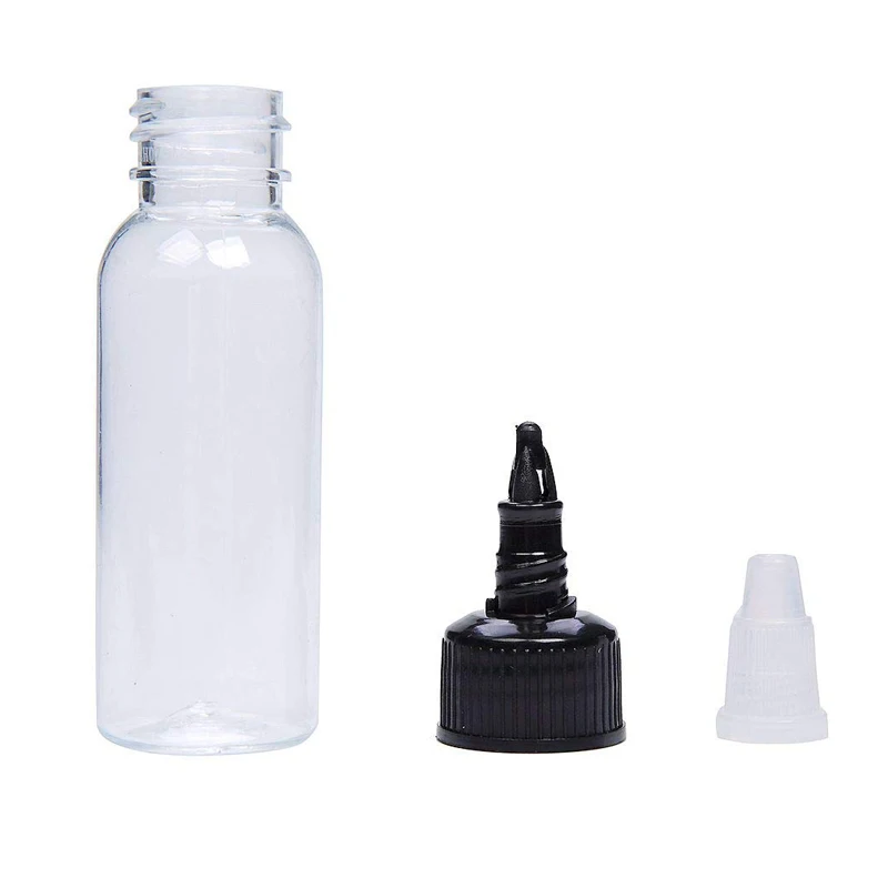 Пустой флакон для тату с закручивающейся крышкой пластиковый пигментной