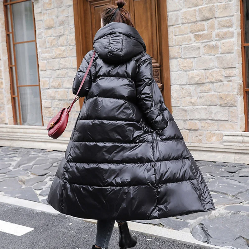Зима 2020 90% белый пуховик на утином пуху длинная парка Женское пальто женский