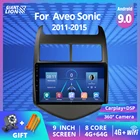 Автомобильный мультимедийный плеер 2DIN Android 9,0 с GPS для Chevrolet Aveo Sonic 2011-2015, автомобильное радио, GPS-навигация, поддержка DVR, камеры, OBD