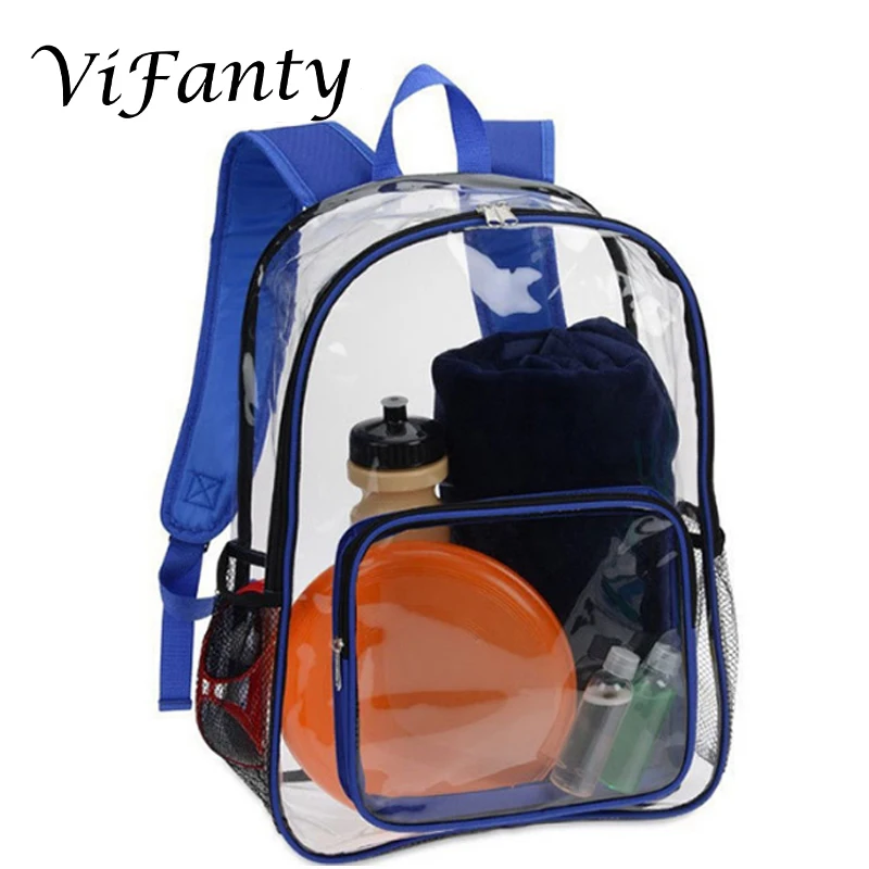 Прозрачный рюкзак просвечивающий большой для колледжа работы безопасности
