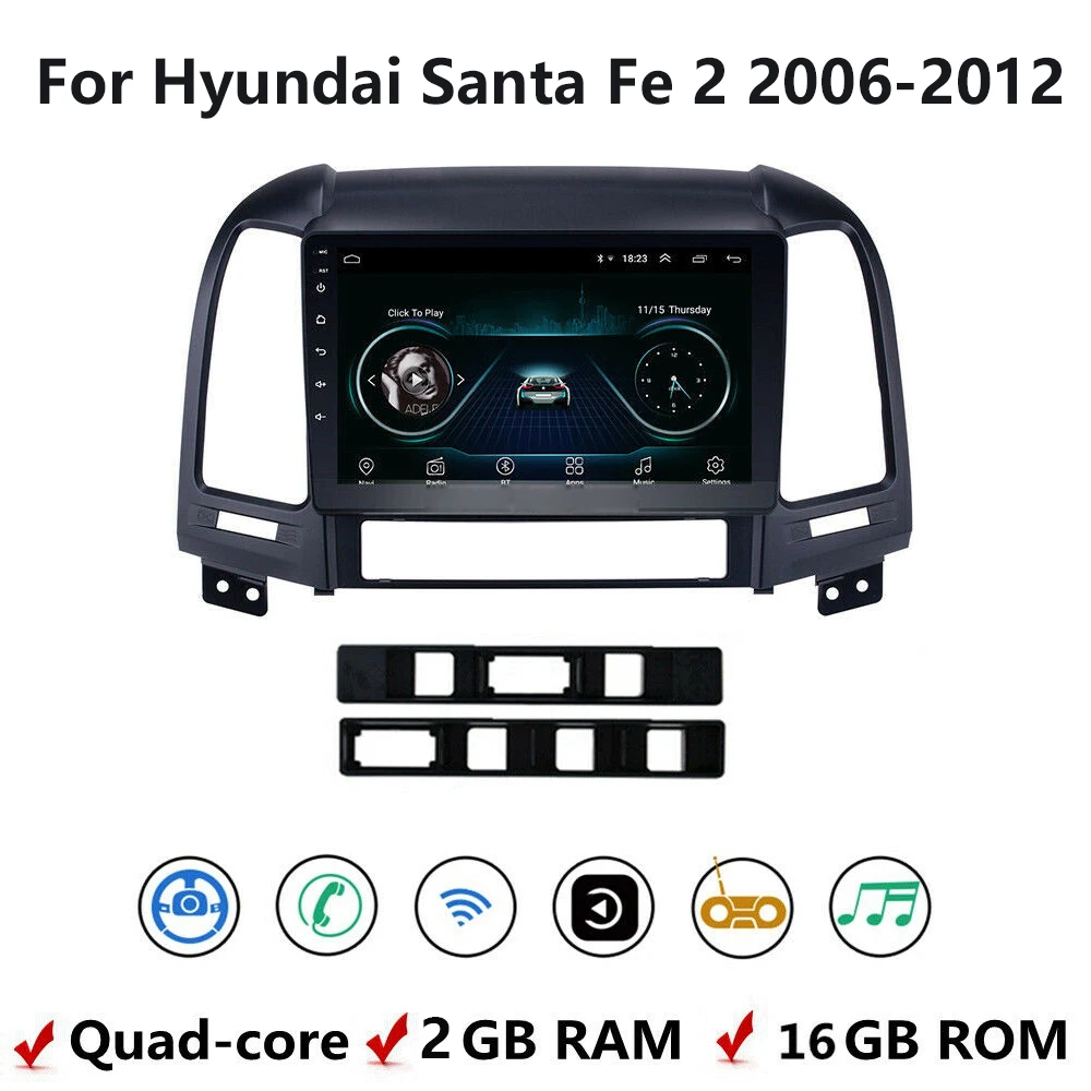 Автомагнитола для Hyundai Santa Fe 2 10 1 2006 мультимедийный стерео проигрыватель DIN на Android