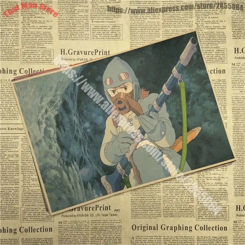 Комикс Nausicaa долина ветра ретро-постер к фильму крафт-бумага декоративная живопись