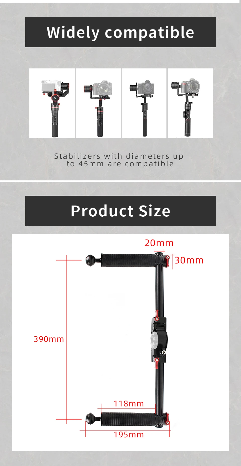 Двойная ручная камера фотосъемка Gimbal портативный комплект для DJI Ronin-s для Zhiyun Crane2 Профессиональный стабилизатор DSLR SLR рукоятки