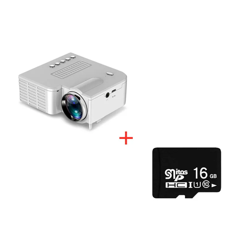 with 16g TF card UNIC UC28CB 1080P Портативный светодиодный проектор для кинотеатра мини-проектор USB/SD/AV вход мини-проектор для развлечений - Цвет: with 16g TF card