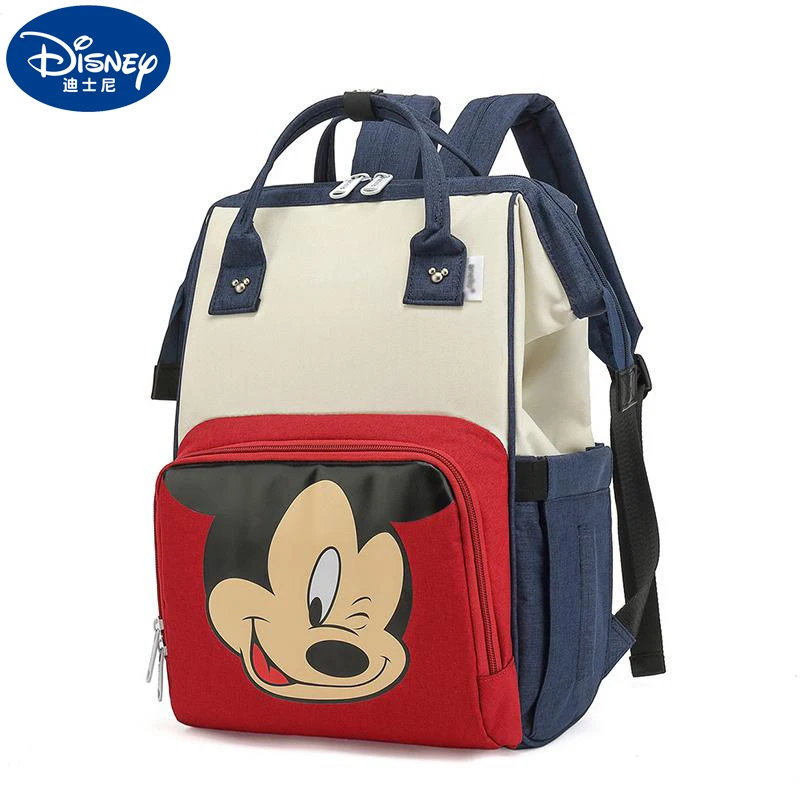 

Сумка для мам Disney, вместительный рюкзак для подгузников, дорожный ранец для ухода за ребенком, универсальная мультяшная сумка на двойное пл...