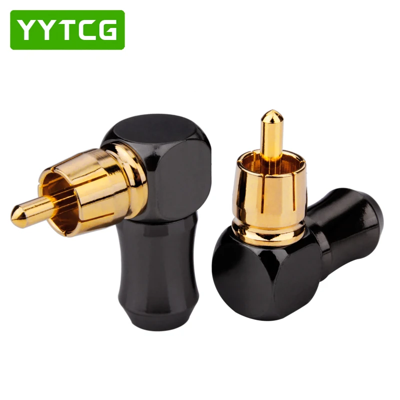 Аудиоразъем RCA с золотым штекером и углом 90 градусов|Коннекторы разъёмы| |