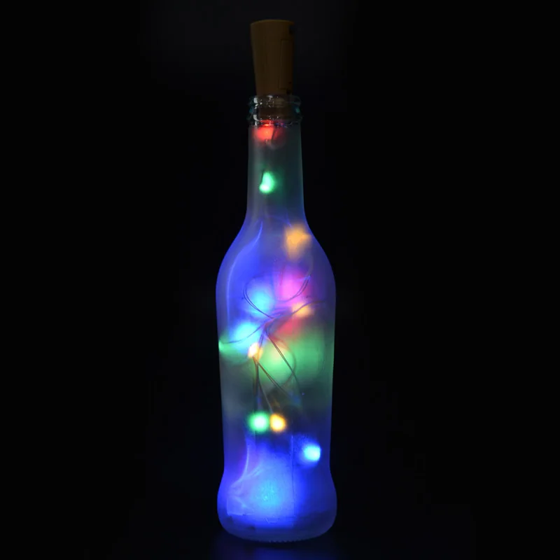 9 Colors LED Wine Bottle Cork Lights Wire String Light for Wedding Party Outdoor Decor 1M/2M Stopper For Bar Tool | Дом и сад