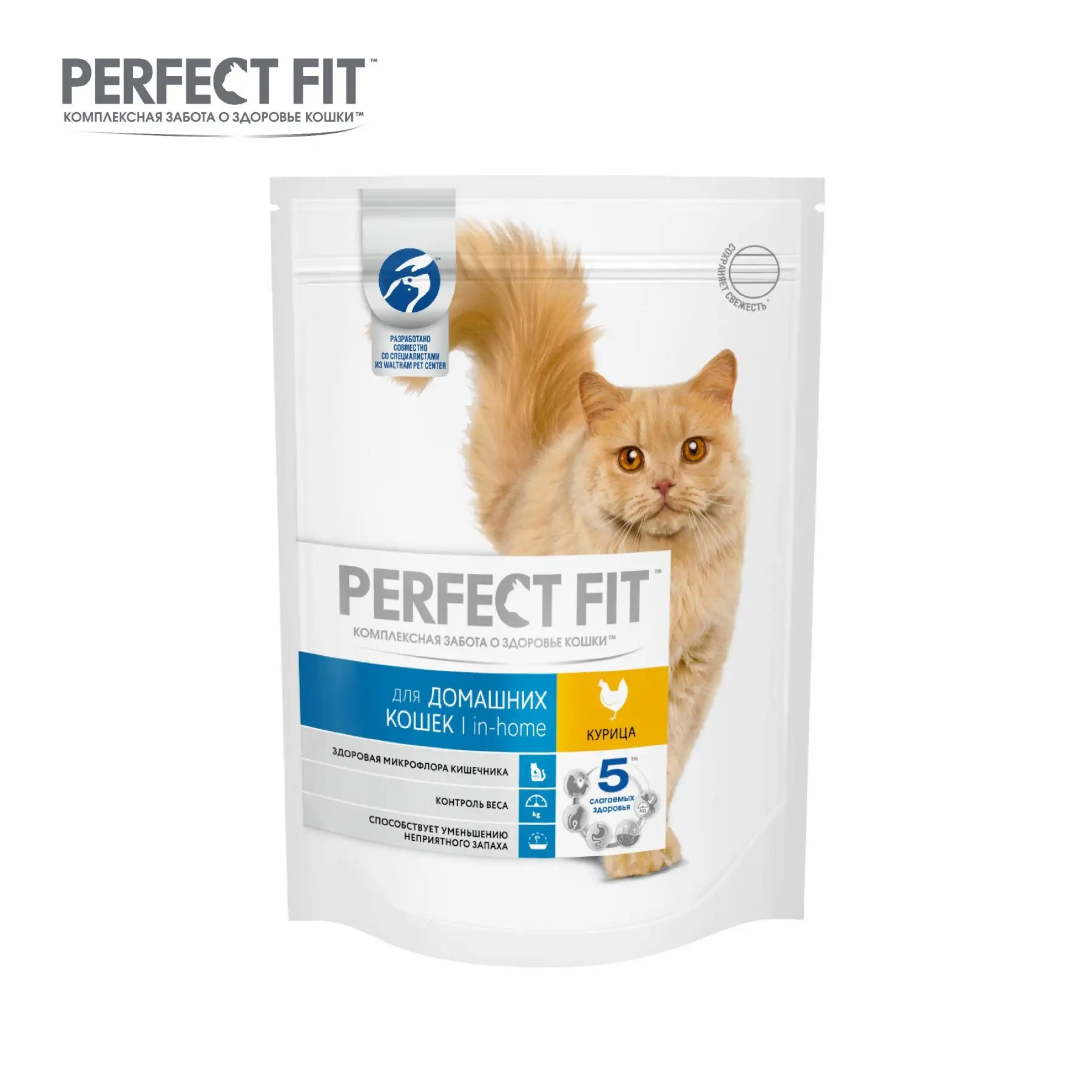 Сухой корм PERFECT FIT &quotКурица&quot для живущих в помещении взрослых кошек 190г|Кошачий