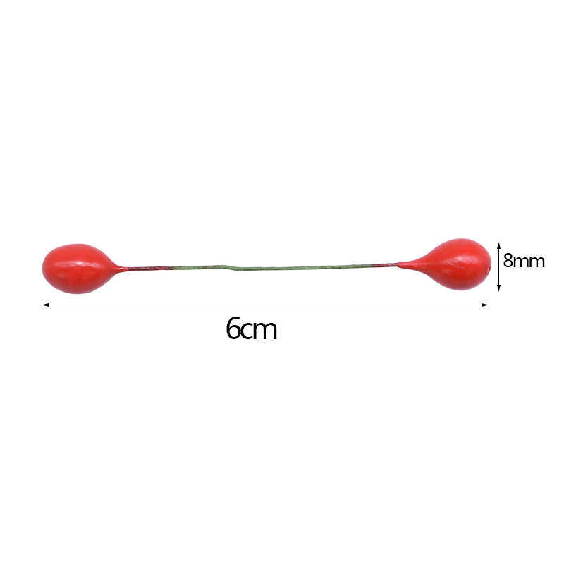 

25pcs/50pcs 8mm Mini Artificial Flowers Red Double Head Stamen Home Garden Decorative Wreath Wedding Party Scrapbooking Decor