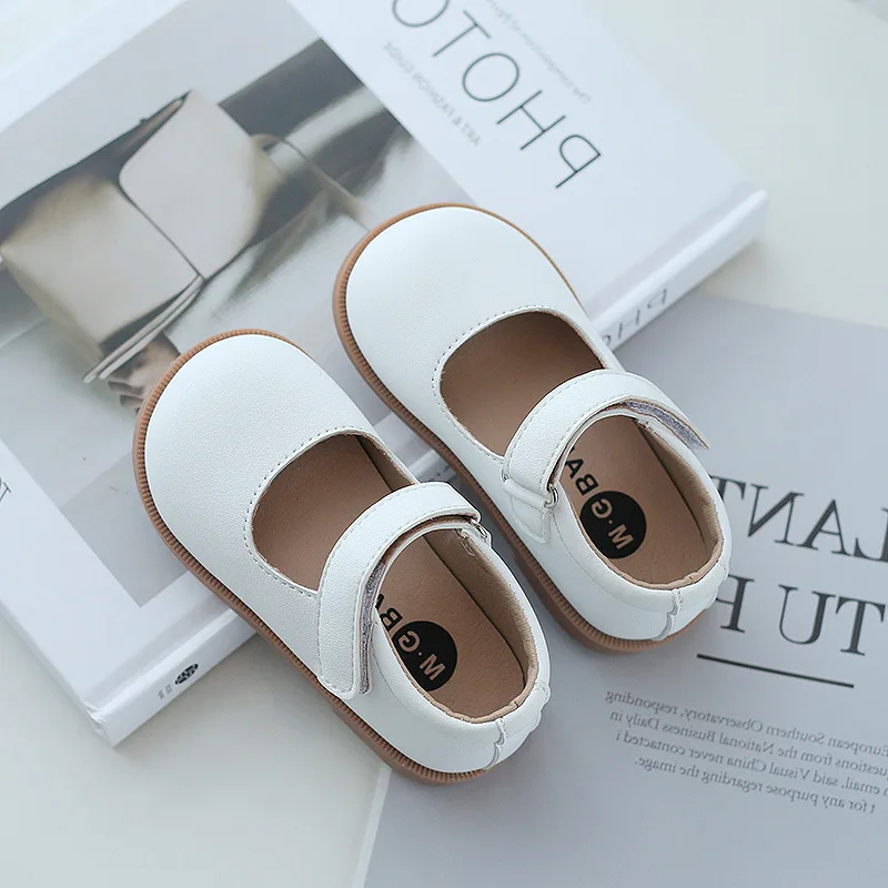 

New College Style Children Baby Leather Shoes Student Toddler Dress School Black Boys Girls Casual Moccasins Kids Flats 03A