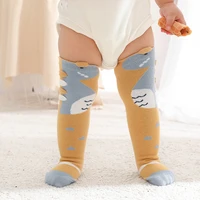 spring winter baby boys girls cartoon long stocking socks 0 3years toddler children non slip combed cotton over knee high socks
