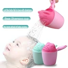 От 0 до 3 лет Baby Shower 2 Цвета Детские ковш для смывания шампуня душевые Безопасность шампуня мультфильма Совок Пластик воды литых ложек для малышей и детей постарше в области здравоохранения