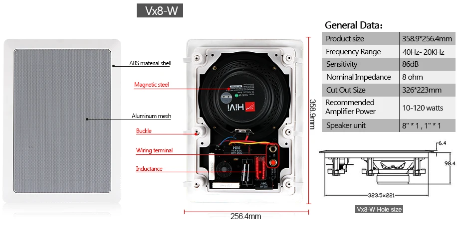 Oupushi VX5-W домашний кинотеатр 2-полосный прямоугольный потолочный настенный динамик фоновая музыкальная система хорошее качество звука