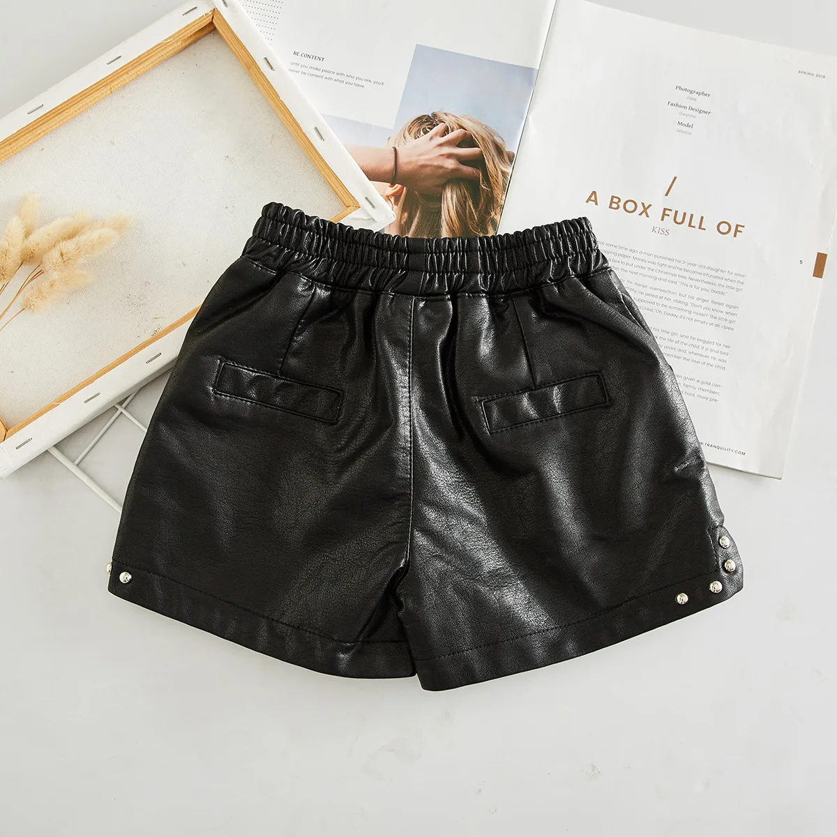 Детские шорты из ПУ кожи на возраст 2-14 лет |