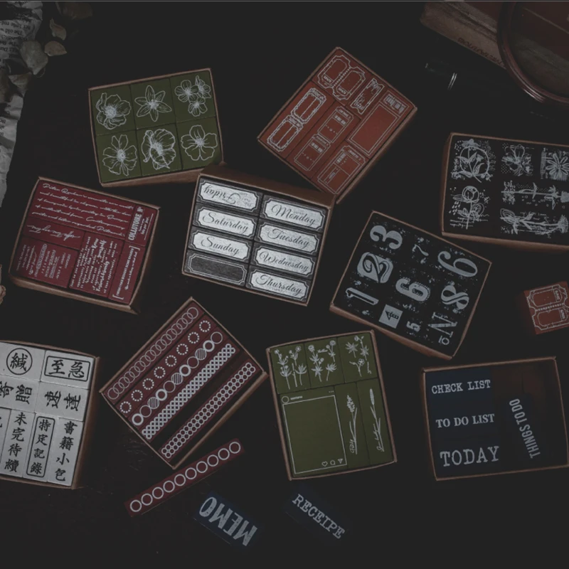 1 компл. Винтажный Английский цифровой Цветочный этикетка штамп DIY деревянные и