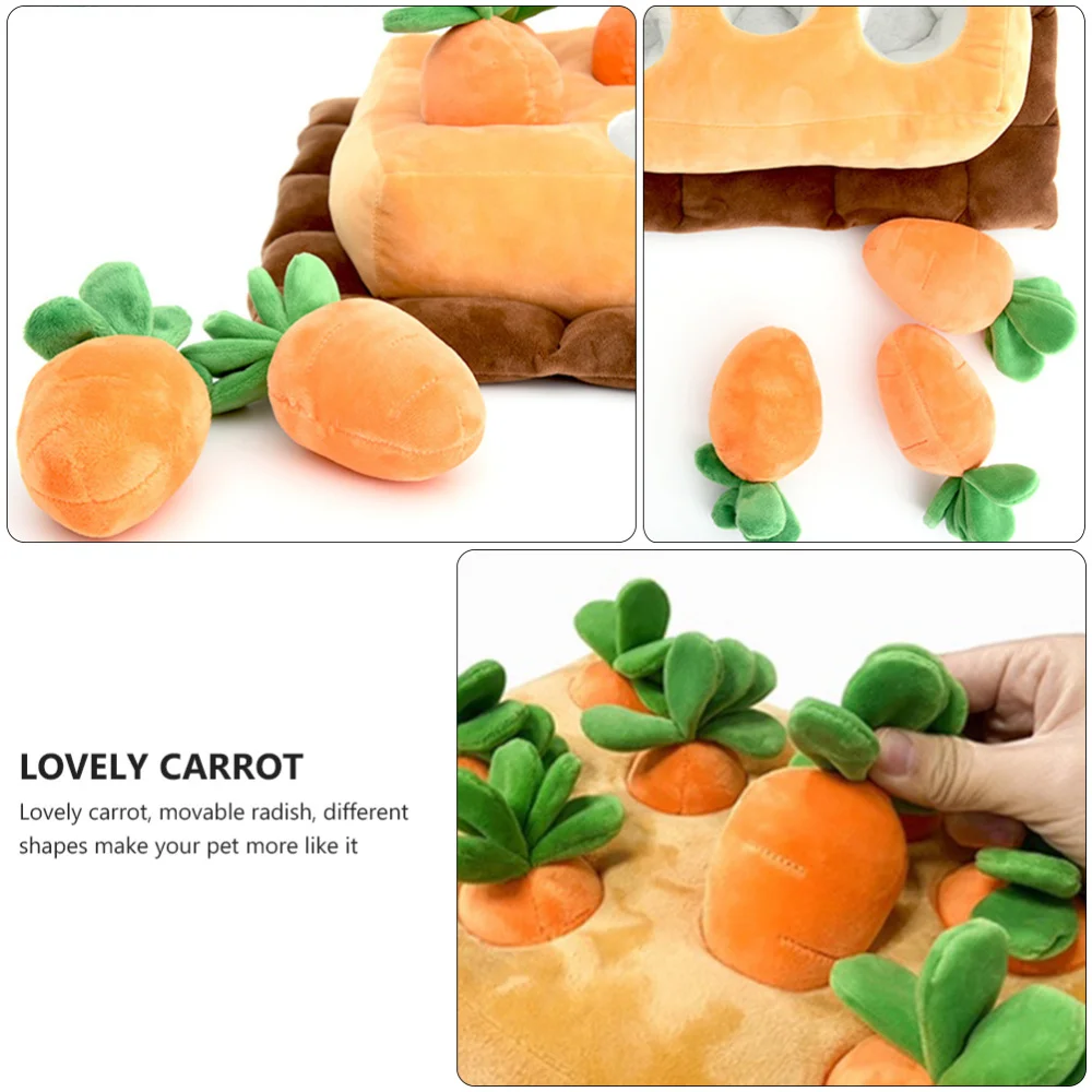 

Puppy Sniffle Mat Plush Cotton Carrot Land Dog Training Mat Creative Pet