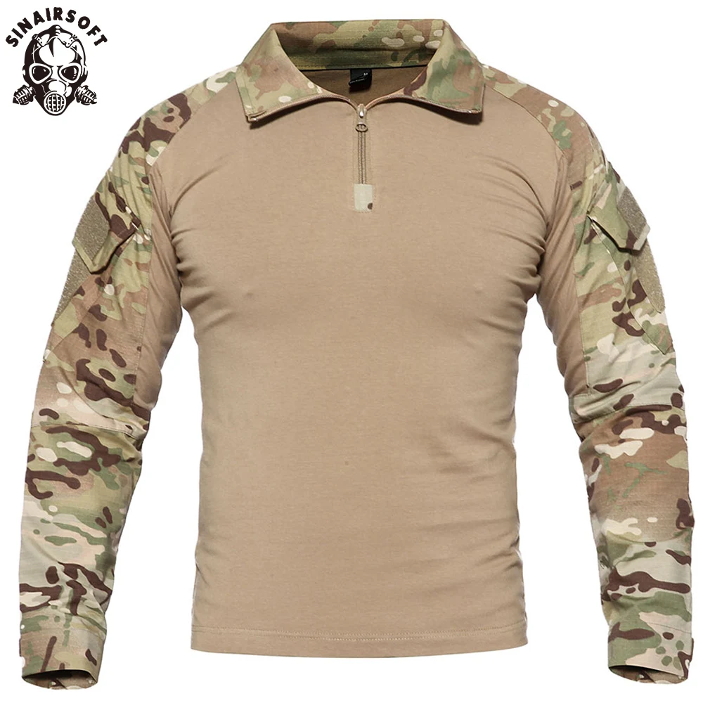 

SINAIRSOFT Men US Army Tactical Military Uniform Airsoft Camouflage Combat-Proven Shirts Rapid Assault Long Sleeve Shirt