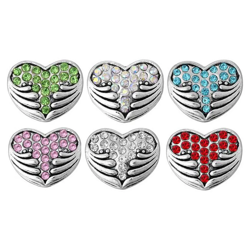 10 шт./лот кнопки застежки в форме сердца на День святого Валентина ювелирные изделия со стразами 12 мм