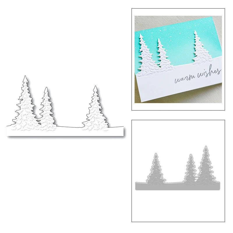 

2020 New Winter Christmas Tree Embossing Background Metal Cutting Dies For Cut Making Greeting Card Paper Scrapbooking No Stamps