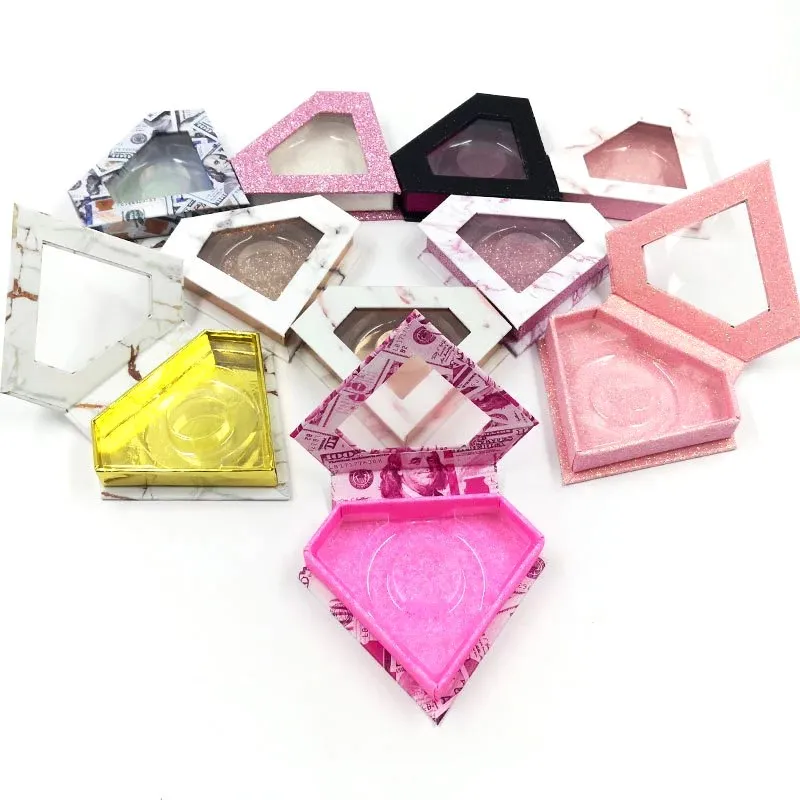 Алмазное окно оптовая продажа пустые коробки для упаковки ресниц Ромб