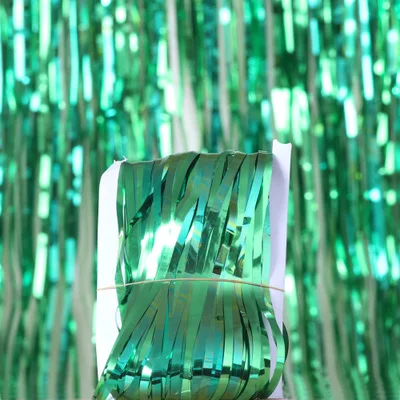 light green Девичник, вечерние занавески, блестящая золотая мишура, бахрома, фольга, занавеска для дня рождения, украшение для вечеринки, дождь, бахрома, кисточка, Декор - Цвет: light green
