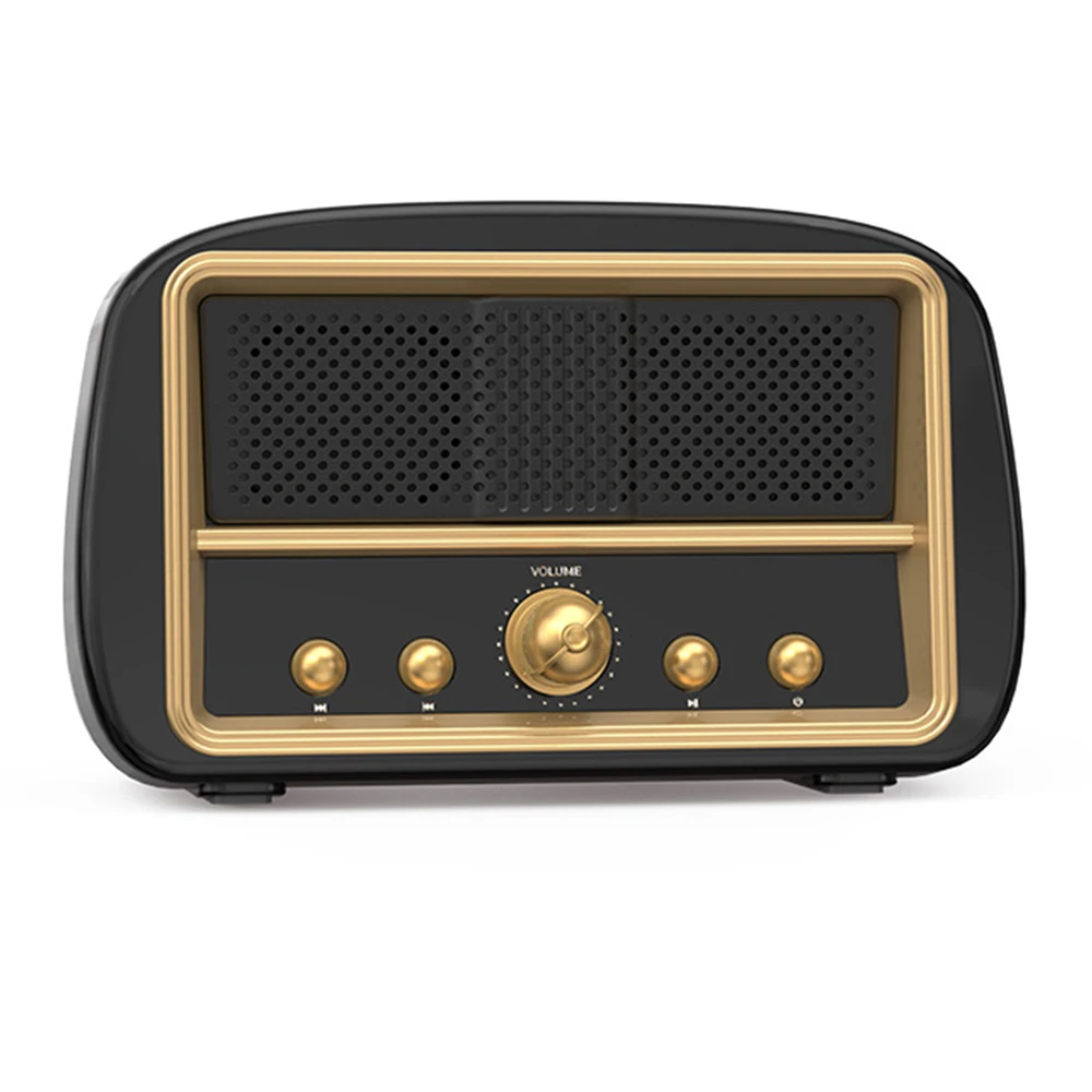 

New Retro Wireless Portable Bluetooth Speaker Desktop Mini Computer Column Music Center Subwoofer Built-in Microphone caixa