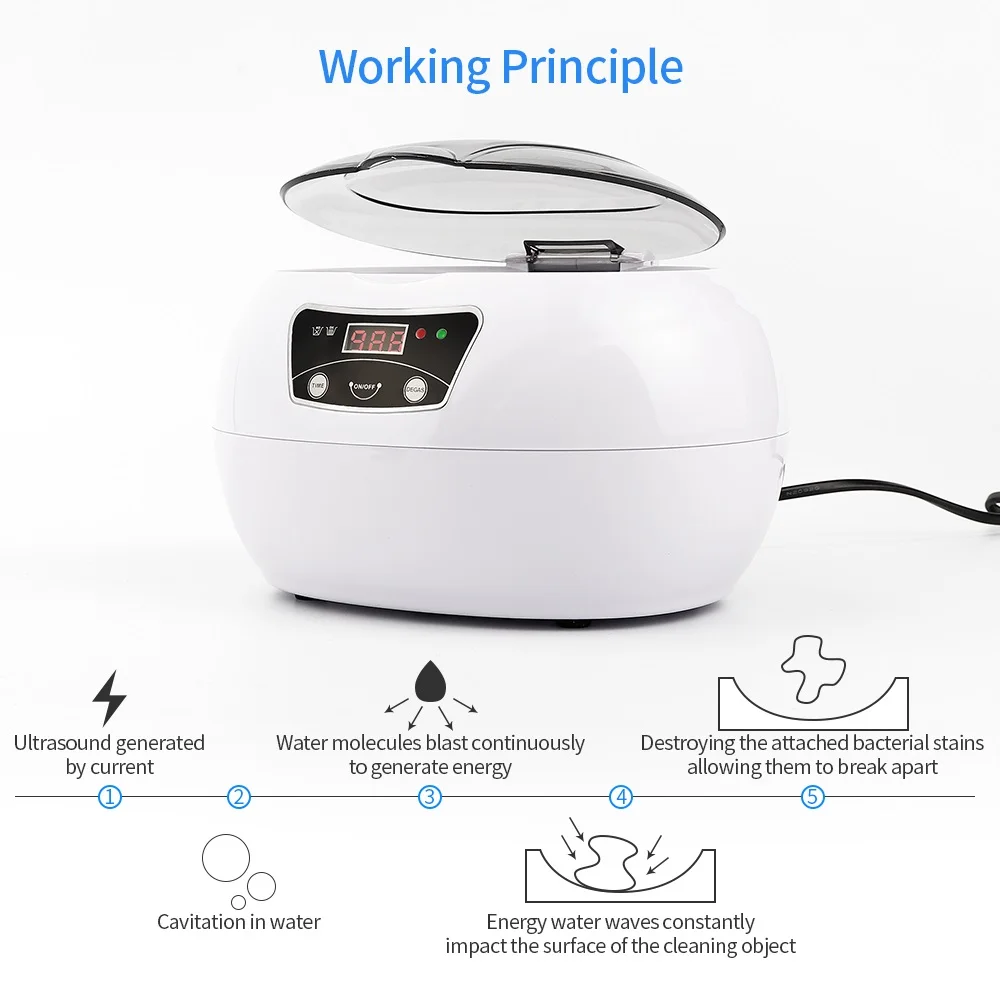 Инструменты для маникюра ультразвуковой очищающий чехол бактерий стерилизатор
