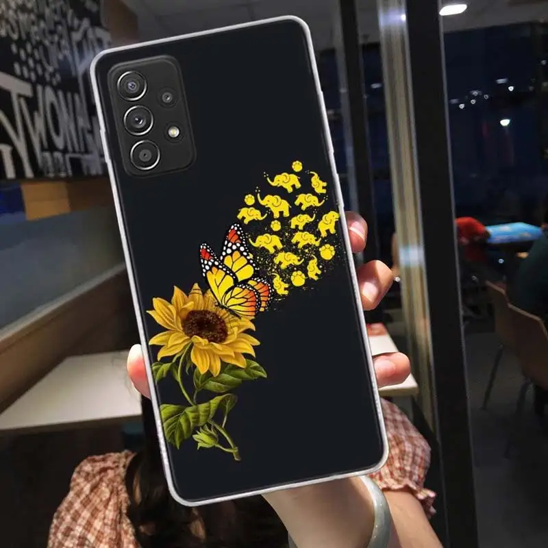 Beautiful yellow sunflower Phone Case For Samsung S22 Plus S21 Ultra S20 FE S10 Lite Galaxy S9 S8 S7 Edge F62 F52 Cover Pattern | Мобильные
