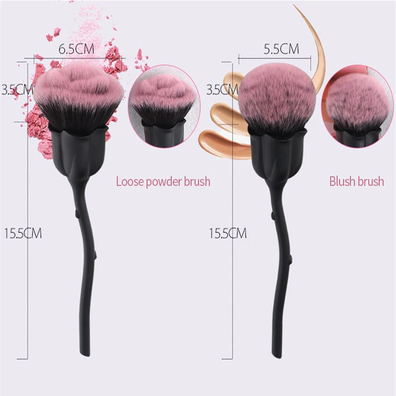 

Single Metal Rose Head Makeup Brush Blush Fixed Makeup Tool Soft Clean UV Gel Nail Brush Manicure Tool Gel Nail Care Accessories