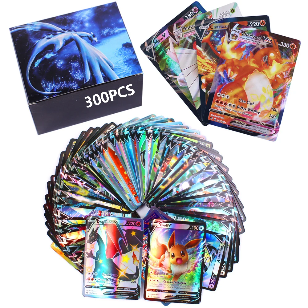 Французская версия Pokemon Card GX V VMAX Tag Team Ex Mega для коллекции|Коллекционные игральные