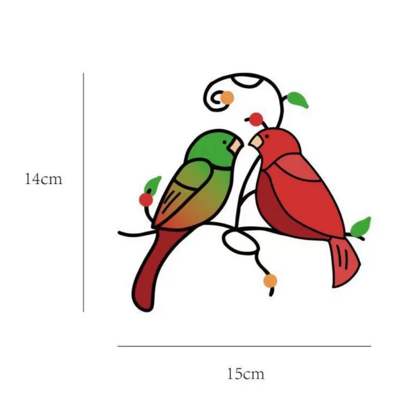 

Stained Glass Hummingbird Suncatcher Art Handmade Painting Outdoor Decor Birds Windows Hangings Decor Metal Charm Bird