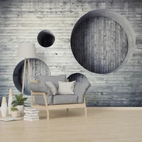 3d retro abstract circle gray brick photo wallpaper home interior decoration custom any size wall mural bedroom designs supplies