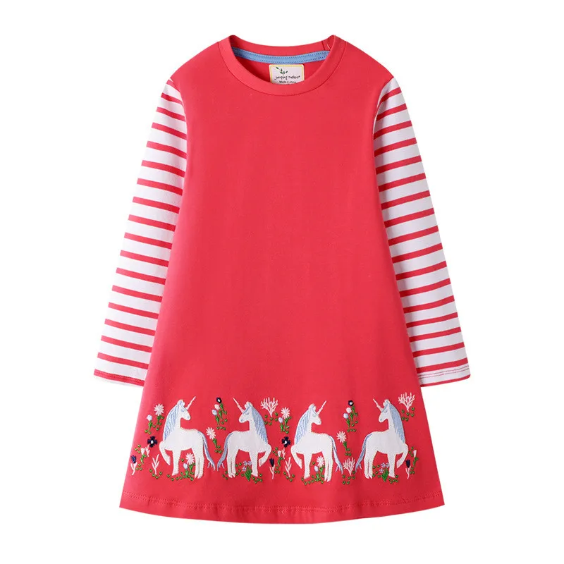 Jumping meter/платья принцессы для девочек с единорогом аппликацией милые вечерние