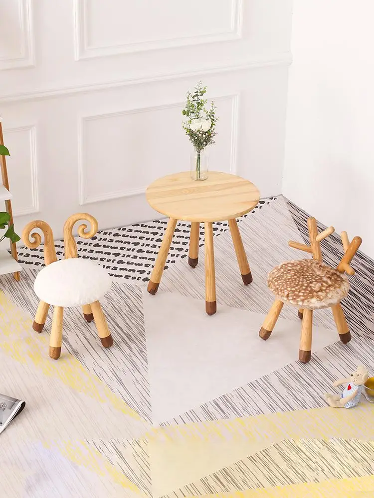 Скамейка из массива дерева для детского сада скамейка смены обуви с мультяшными