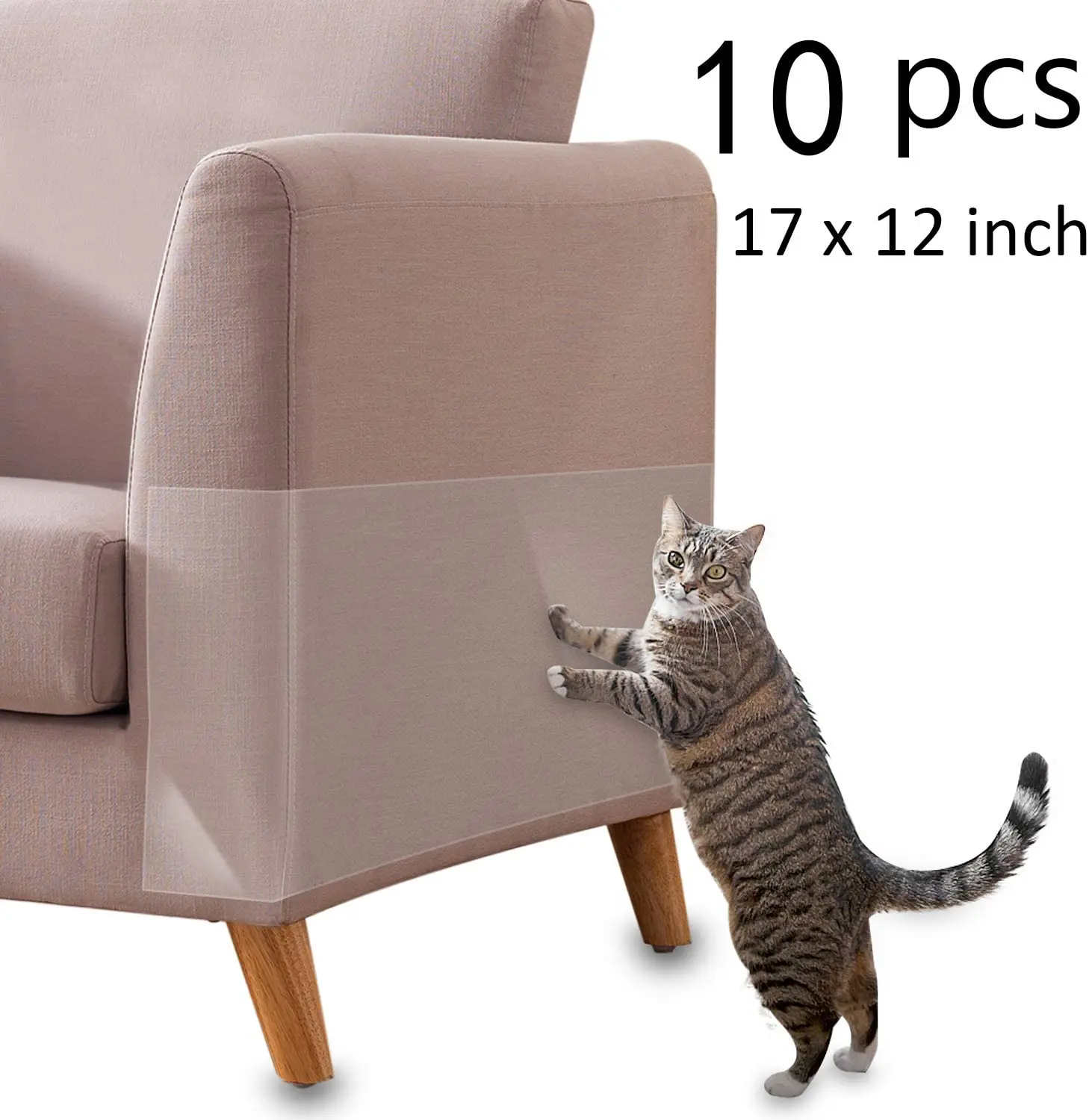 

10pcs Pet Cat Scratch Deterrent Tape Adhesive Tape Furniture Sofa Mat Protector Sticker Pet Claw Training Seat Scraper Sticker