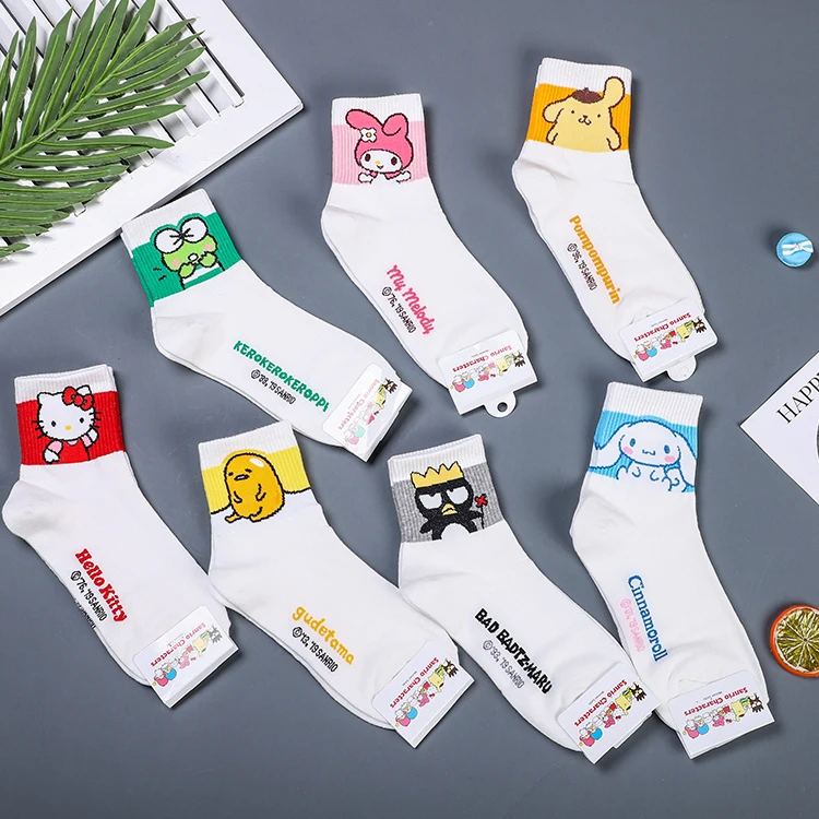 

Cinnamoroll My Melody Kuromi пудинг кавайные плюшевые аниме спортивные носки Симпатичные дышащие хлопковые носки трубка аниме игрушки подарки