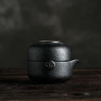 black pottery tai chi express cup a pot and a cup of personal office outdoor portable travel tea set