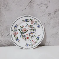british idyllic bird series ceramic lace special shaped breakfast plate dessert plate flat plate shallow plate