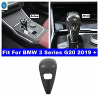 levers gear head handball shift case knob grips cover trim for bmw 3 series g20 2019 2022 carbon fiber interior accessories