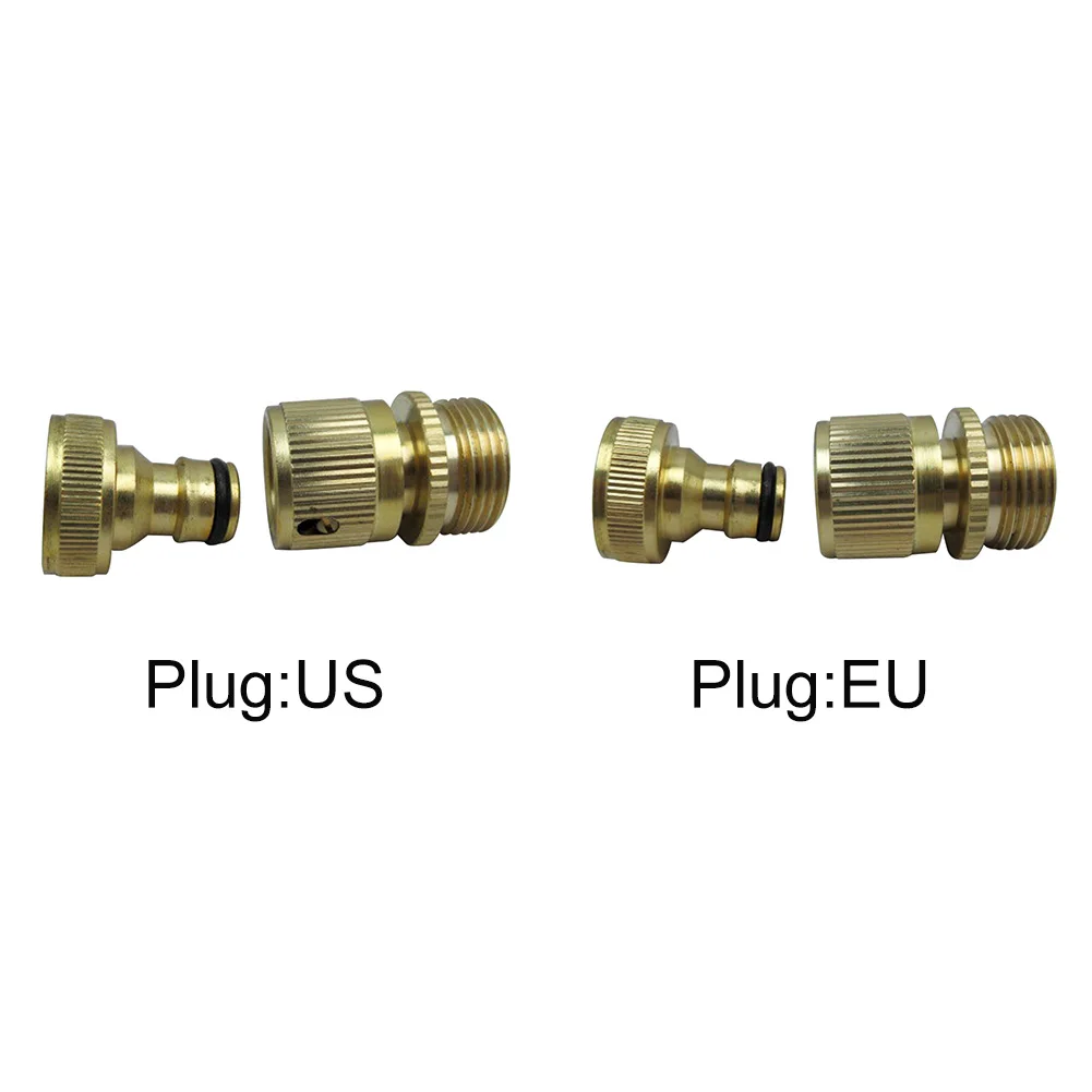 

1set Joints Easy Install Male Female Garden Hose Quick Connector Solid Brass Multifunctional Gold Irrigation Durable Accessories