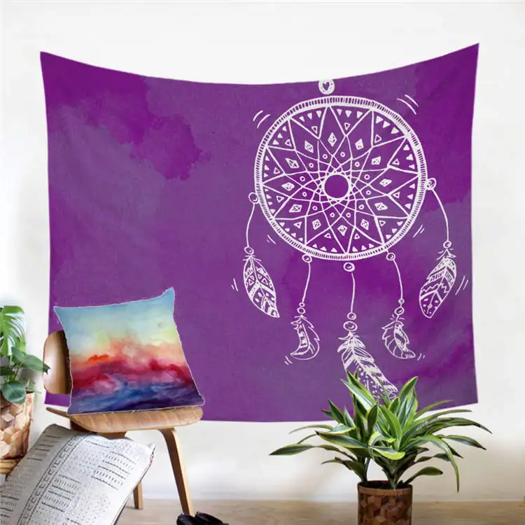 BeddingOutlet Hipster Watercolor Tapestry Dreamcatcher Feathers Wall Hanging Bohemian Art Carpet Decorative Tapestry 2 Sizes - Цвет: 14