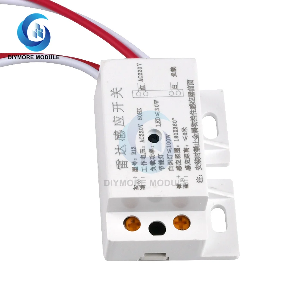 220V AC 50Hz Auto Infrared Sensor Switch PIR Microwave Radar Body Motion Sensor Module Adjustable For Time Distance Range