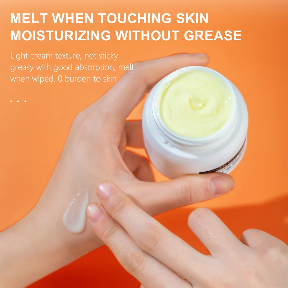 

VIBRANT GLAMOUR Vitamin C Moisture Cream VC Whitening Brightening Anti Wrinkle Anti Aging Repair Fade Freckles Face Cream 50g