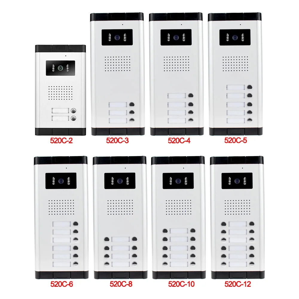 

700TVL Waterproof Intercom System Video Door Phone Outdoor Camera IR Light Vision With Multi Call Buttons for Apartment /Homes