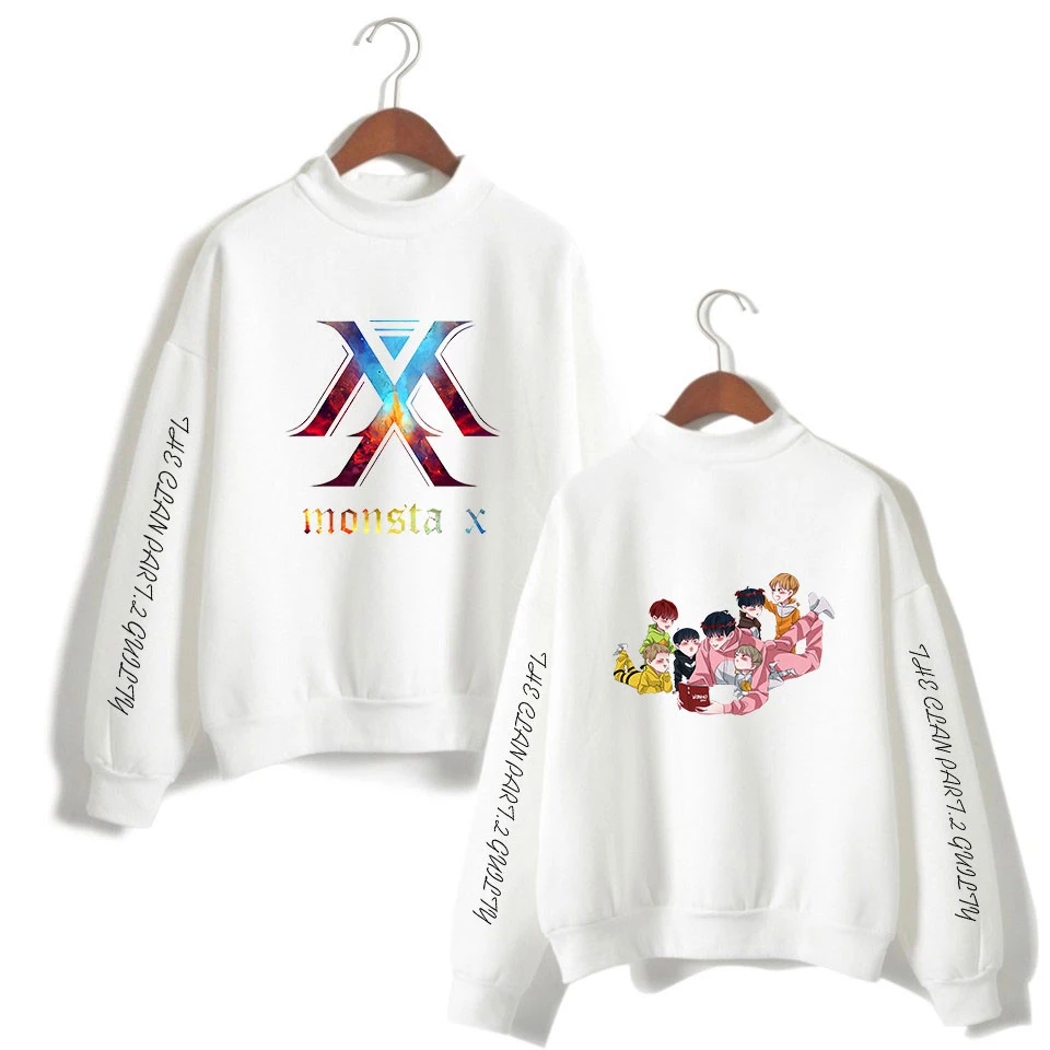 

Classic Kpop MONSTA X NEW Album 'FOLLOW':FIND YOU Team 2D Print Fans Women/Men High Collar Sweatshirt Casual Turtlenecks Clothes