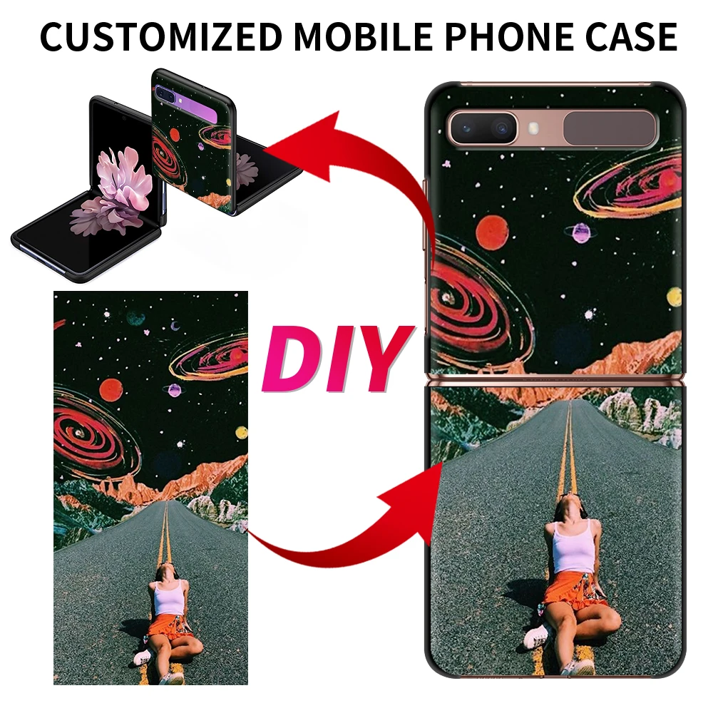 

DIY Luxury Custom Phone Case for Samsung Galaxy Z Flip 4 Black Hard For ZFlip 3 Cover Painted ZFlip 5G Funda Shell Celular Coque